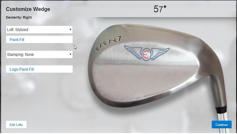 Sky Blue Golf Club Paint Fill, Wedge Stamping